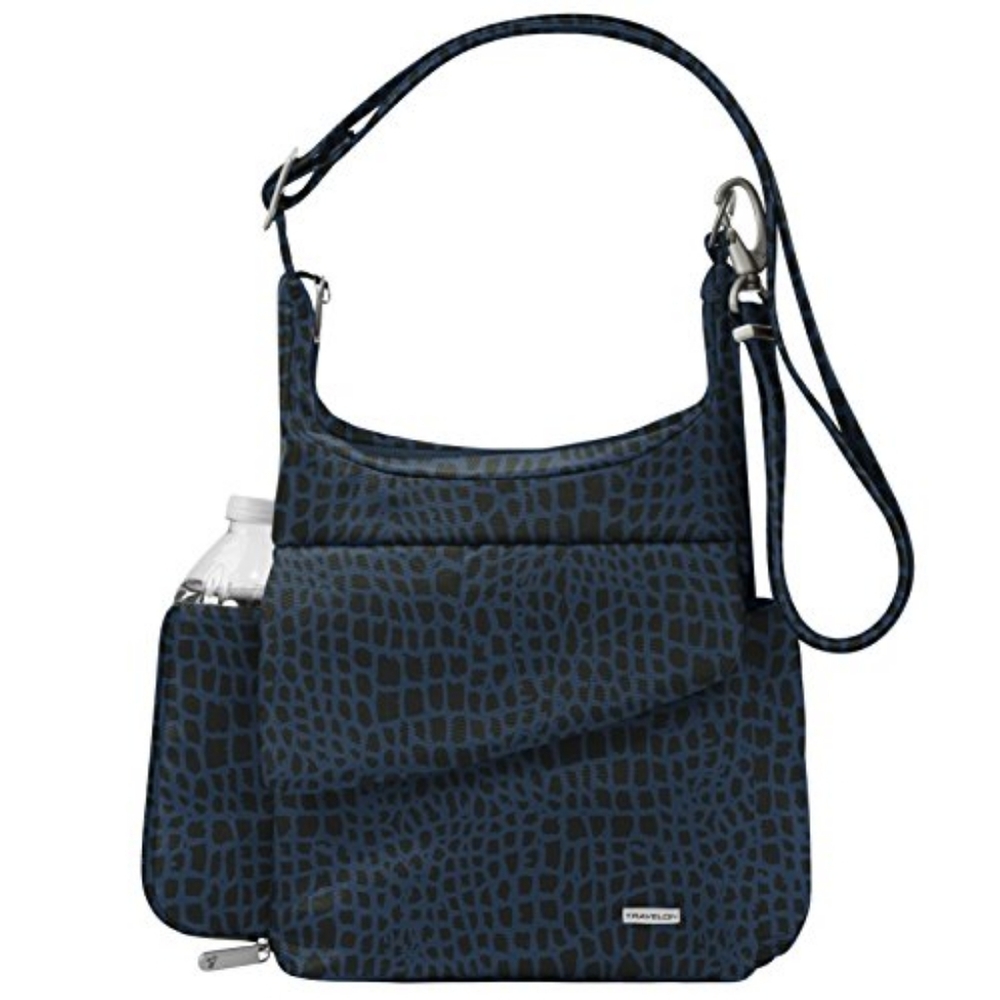 ISO Travelon Classic Messenger Bag Blue Leopard